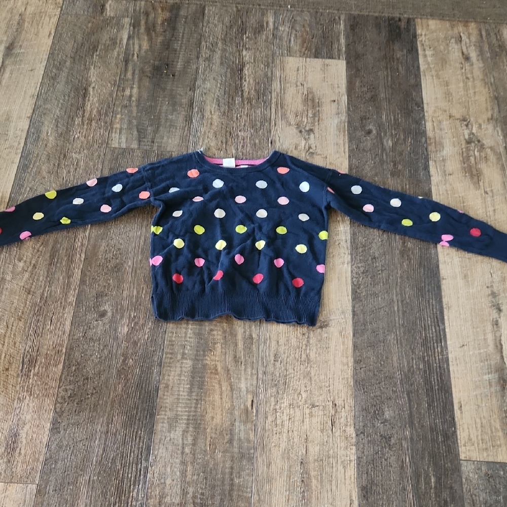 GAP Blue and Pink Crew Neck Sweater with Pokadot Pattern Reversible